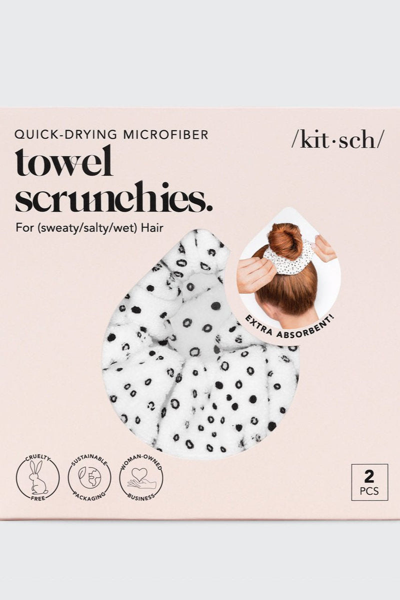 Microfiber Quick-Dry Towel Scrunchies 2pc - Micro Dot