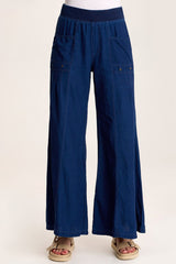 Florentine Mock-Denim Wide-Leg Pant
