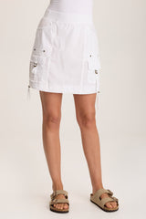 Leticia Poplin Cinched Hem Mini Skirt