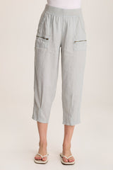Camden Linen Tapered Crop Pant