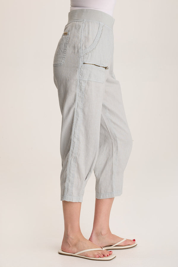 Camden Linen Tapered Crop Pant