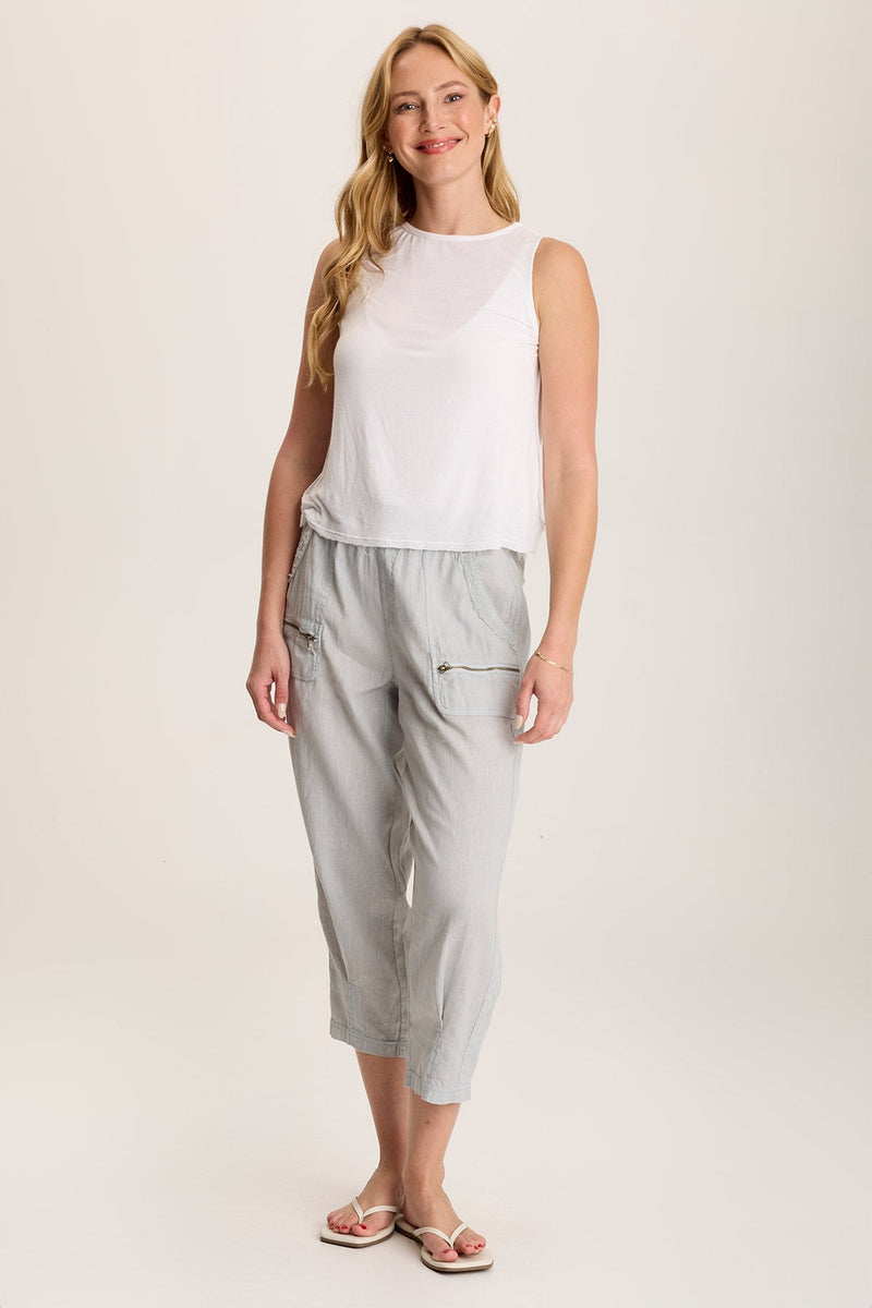 Camden Linen Tapered Crop Pant