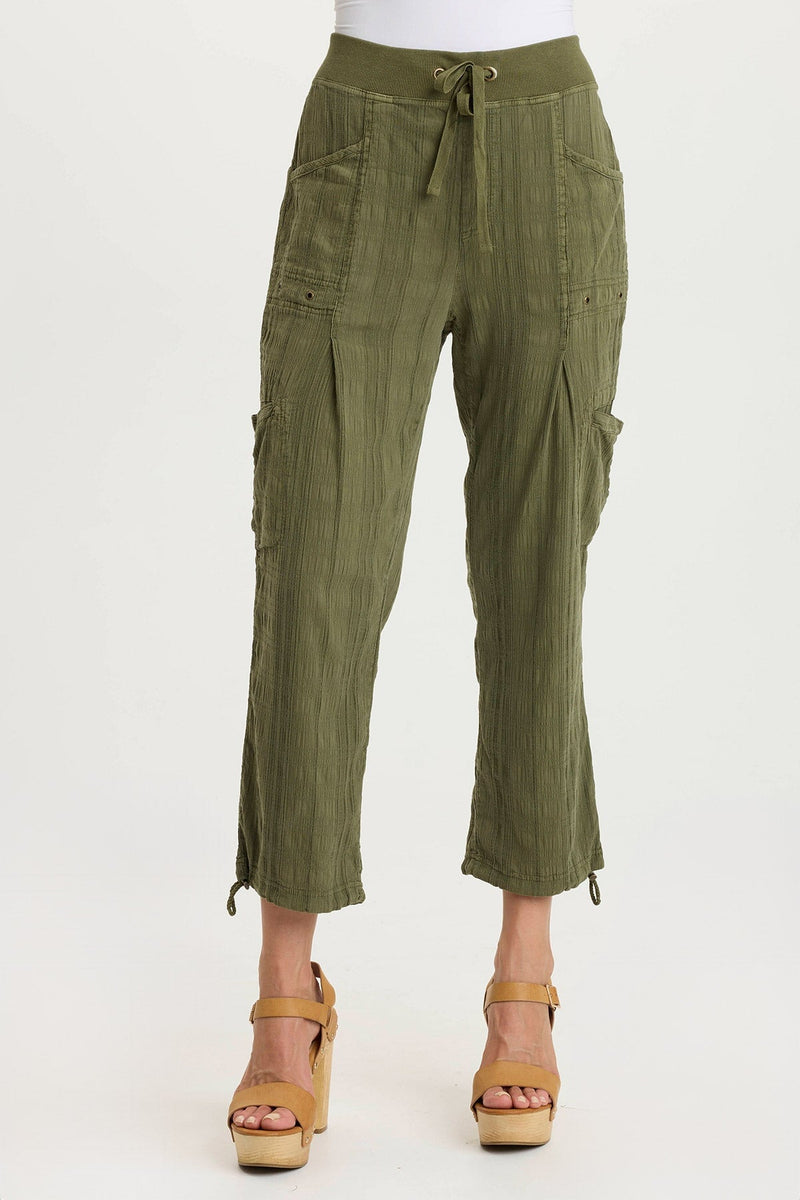 Ryle Textured Gauze Cargo Crop Pant