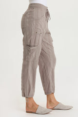 Ryle Textured Gauze Cargo Crop Pant