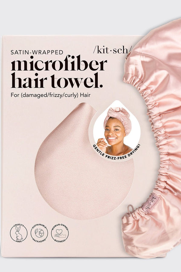 Satin-Wrapped Hair Towel - Blush