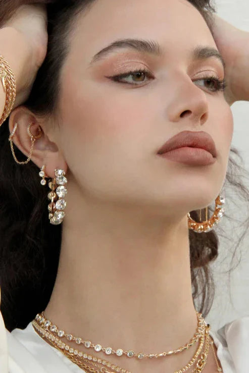 Crystal Warrior Hoop Earrings