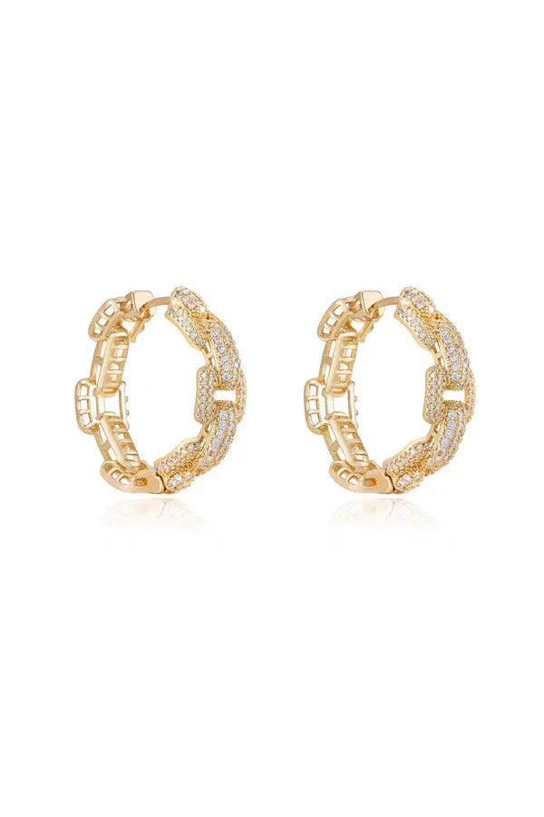 Crystal Chain Link Hoops