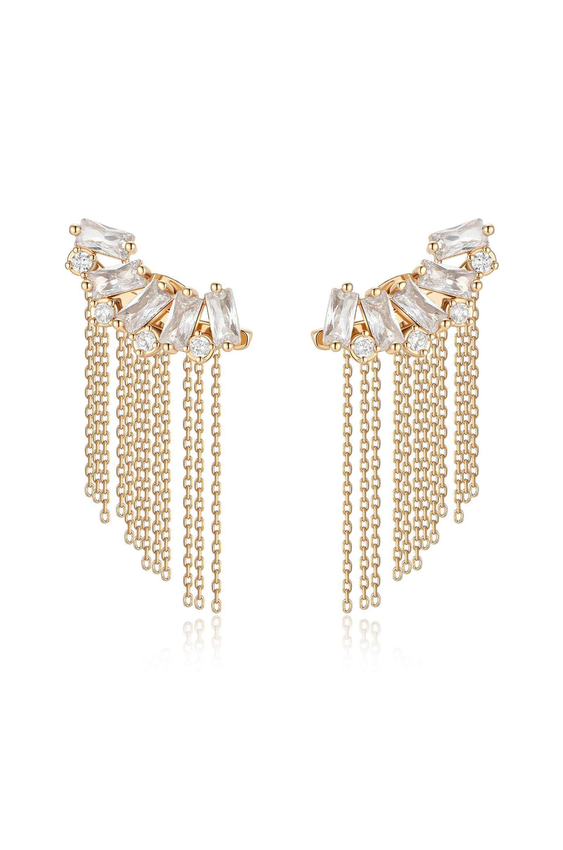 Baguette Crystal Three-In-One Ear Crawlers
