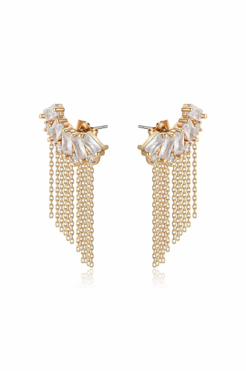 Baguette Crystal Three-In-One Ear Crawlers