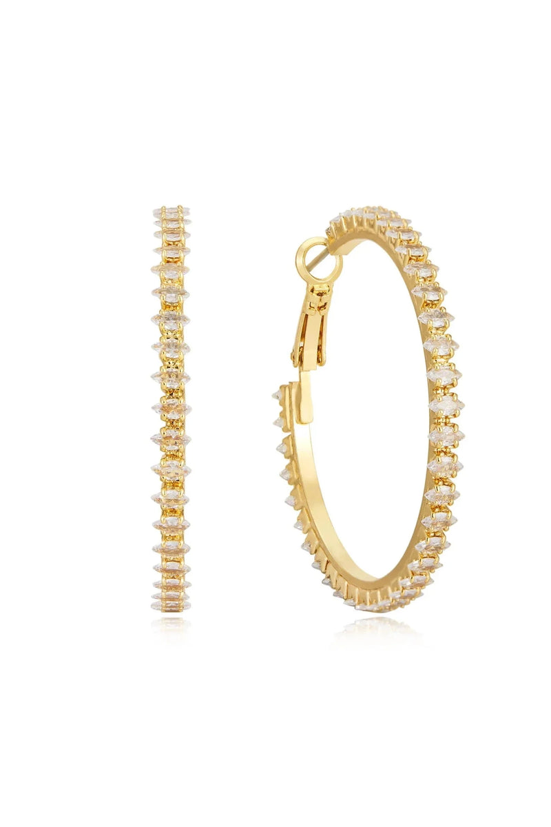 18k Spotlight Crystal Hoop Earrings