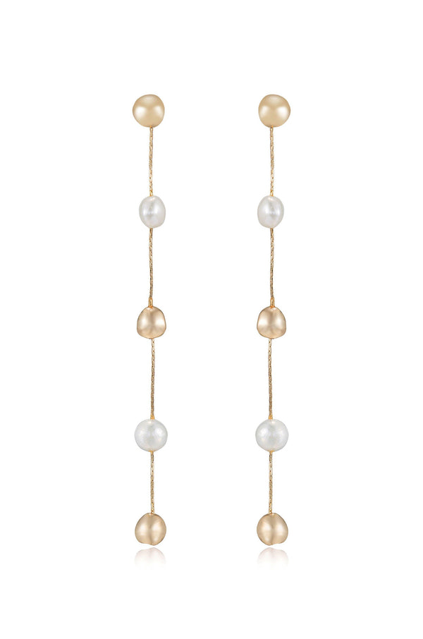Alternating Freshwater Pearl Drop Earrings