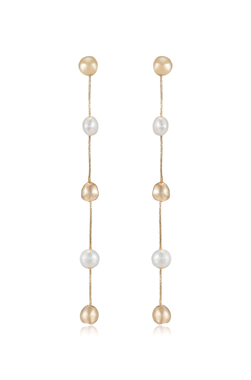 Alternating Freshwater Pearl Drop Earrings