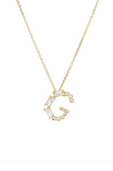 Mixed Crystal Initial Necklace