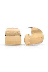 Hammered Cupped Hoop Earrings