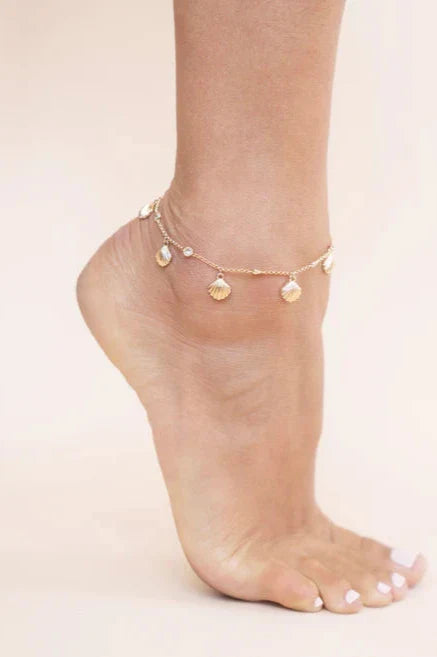 Scallop Shell Charm Anklet