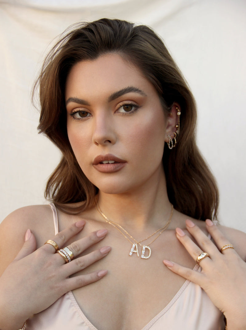 Mixed Crystal Initial Necklace