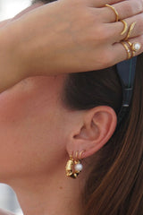 Cove Spiral Pearl Earring