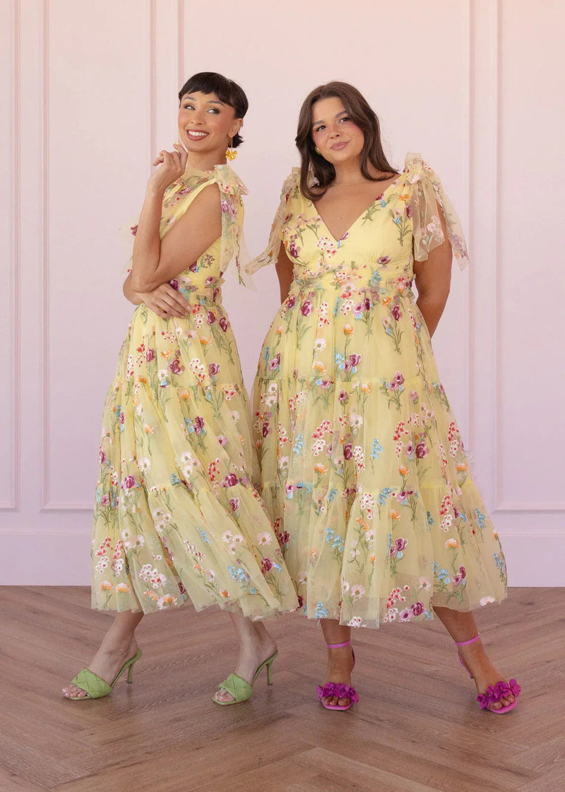 Margaret Midi Dress Yellow