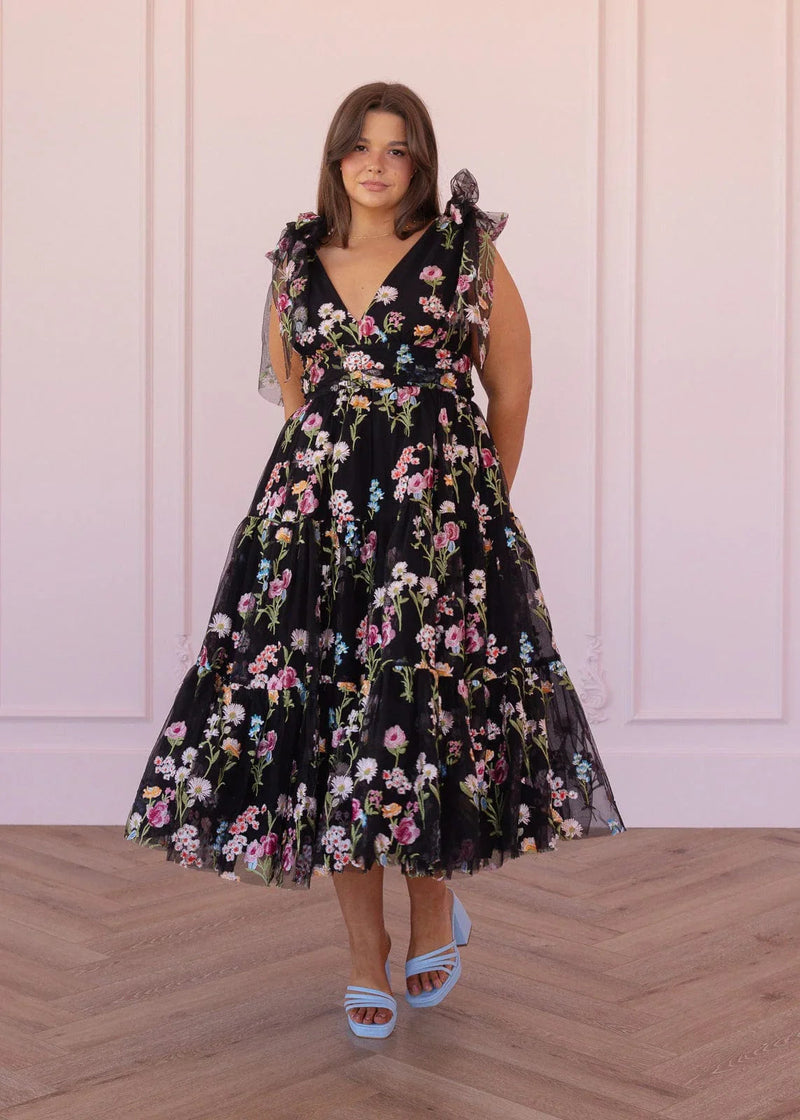 Margaret Midi Dress Black
