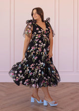 Margaret Midi Dress Black