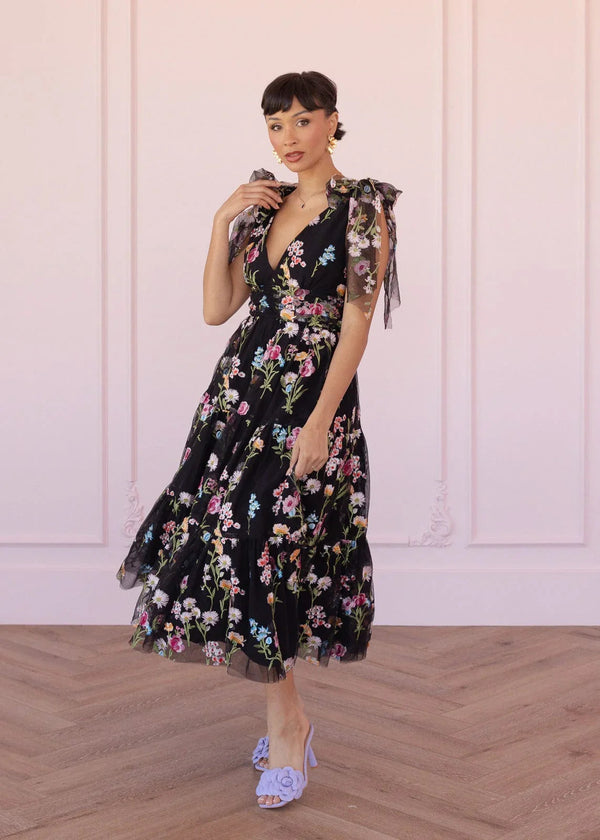 Margaret Midi Dress Black