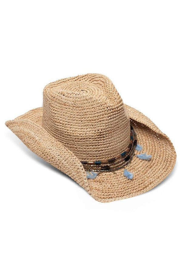 Morgan Natural Feather Raffia Hat